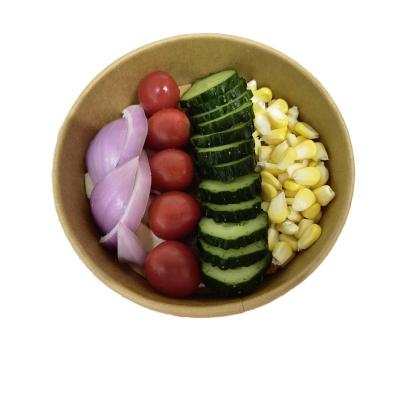 Cina Disposable Kraft Paper Bowl Lid Wrapping Paper Disposable Paper Bowls For Food Wrapping Salad Bowl Paper in vendita