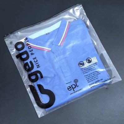 China OEM Disposable Matte Waterproof Zipper Ziplock Bag Ziplock Packaging Biodegradable Frosted Plastic Bag For Clothing for sale