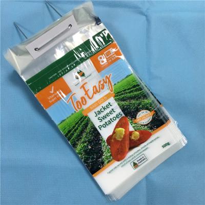 China Recyclable Recycle PE Laminated Plastic PET Window Bag For Vegetable Packaging en venta