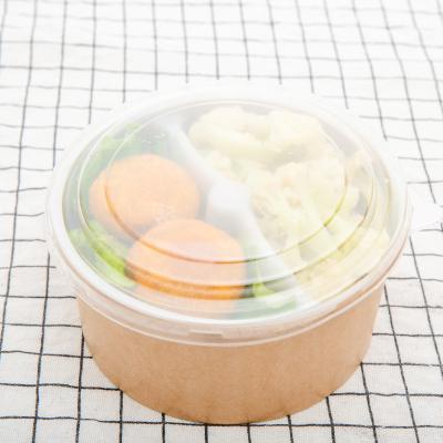 中国 Oilproof Sustainable Food Grade Round Disposable Bowl Container Box For Fast Food Packagikng Paper Bowl With Lid 販売のため