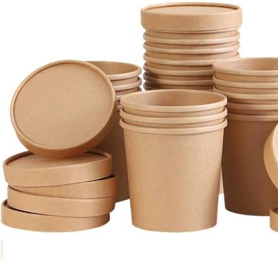 중국 China Factory Wholesale Waterproof Recyclable Paper Cups 8oz Soup Cups Kraft Paper Cup 판매용