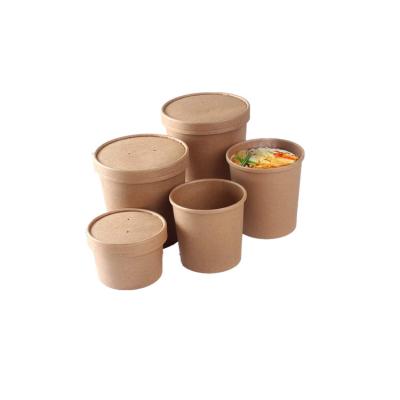 China 16oz 480ml Recyclable Waterproof Paper Cup Noodle Soup Soup Cups Disposable Paper Cups Te koop