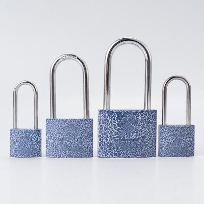 China Cadeado Direct Sales Candado Padlock Low Price High Security Long Beam Padlock Durable Rustproof Blue Atomic Spray Lock for sale