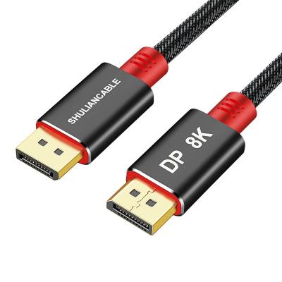 China Camera Displayport 1.4 Cable Nylon Braided DP to DP 8K 60Hz and Support 32.4Gbps HDR HDCP Gaming Monitor Cable for Laptop PC TV for sale