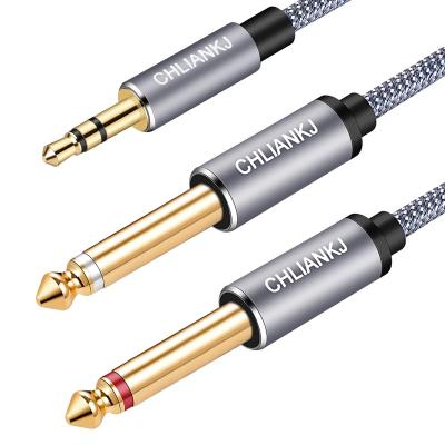 China Car 3.5mm to Dual 6.35mm Cable, Mono Stereo Y-splitter Audio Cable for iPhone, iPod, Multimedia and Stereo Speakers, etc. at home for sale