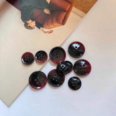 China Resin Dry Washable High Quality And Environmentally Friendly Circular Buckle, Customized Mixed Color Suit Button Four Holes for sale