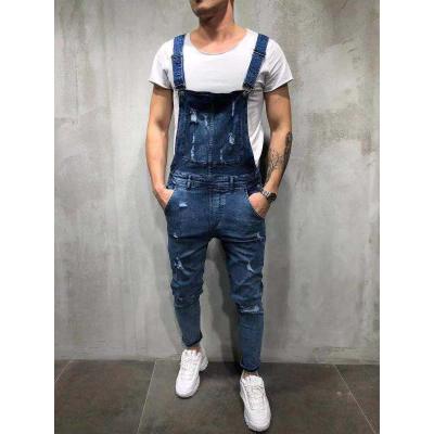 China Plus Size Fashion Mens Ripped Jeans Overalls Hi Street Distressed Denim Bib Overalls For Man Suspender Pants Plus Size Jeans for sale