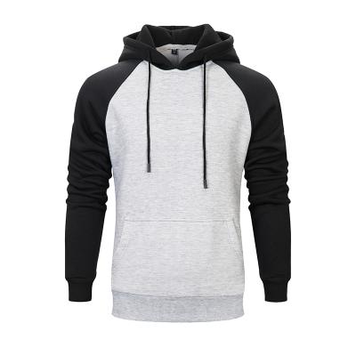 China Digital Printing Colorblock Raglan Sleeve Breathable Custom Embroidered Fleece Pullover Unisex Blank Hoodie For Men for sale