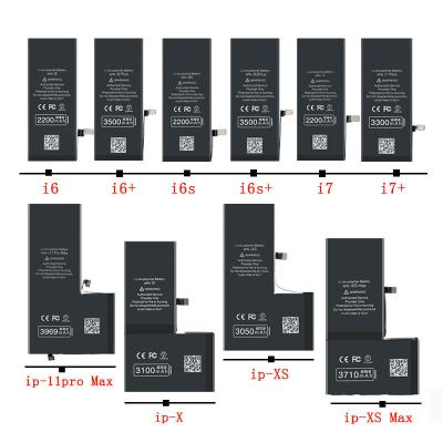 China 100% Brand New Cell Phone Battery For iPhone 6 6s 6p 6sp 7 7p 8 8p X pro xs 11 12 max xr for all models Battery 0 cycles for sale