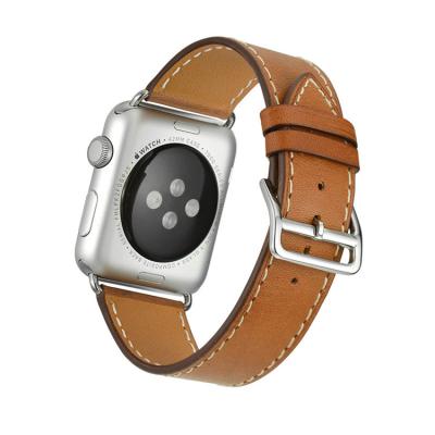 China High Quality Genuine Leather Watch Band 38 40 42 44mm Replacement Genuine Leather Watch Bands For Apple Watch Series 7 6 5 4 3 For i Watch Men Watchband 38MM 40MM 4MM 44MM for sale