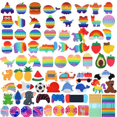 China COMEMOIR Silicone Rainbow Among Us Sensory Pop Toy, Dinosaur Unicorn Push Pop Bubble Silicone Push Up Toy for sale