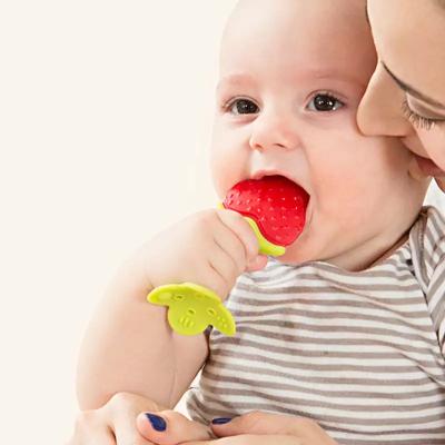 China COMEMOIR Toy Food Grade Silicon BPA Free Soft Promotional Silicon Babi Teether Toy Silicone Baby Teethers Berry Fruit Shape for sale