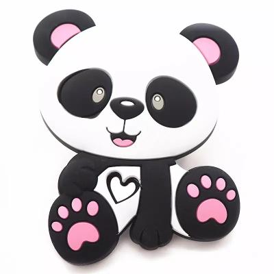 China Soft Cheap Baby Toy COMEMOIR Panda Silicone Teethers Teething Product Animal Accessories For Pacifier Chains BPA Free for sale