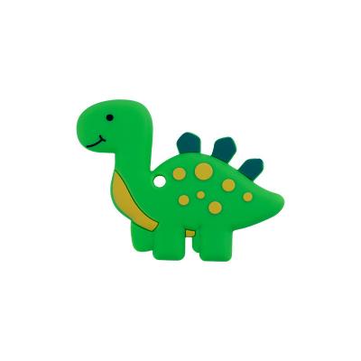 China COMEMOIR soft toy wholesale stocked dinosaur design food grade silicone teether colorful kid baby chew teething toys for sale