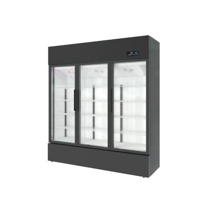 China Single-temperature Refrigeration Equipment 3 Commercial Glass Door Upright Refrigerator Beverage Cooler for sale