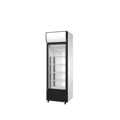 China Slim Straight Vertical Glass Door Display Cooler Single-temperature Commercial Beverage Fridge for sale