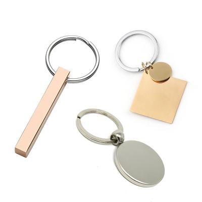 China Promotional Wholesale Metal Logo Laser Engraving Custom Blank Metal Keychains for sale