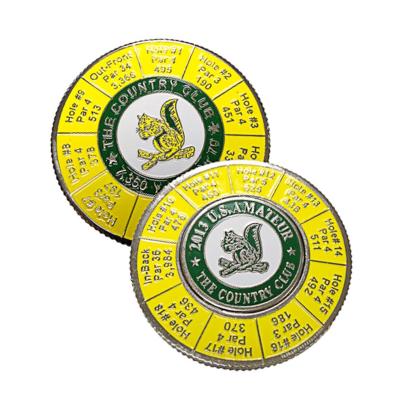 China Wholesale Custom Soft Europe Enamel Golf Ball Marker Challenge Coin for sale