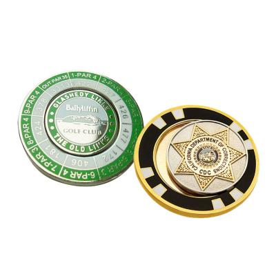 China Golf Accessory Manufacturer Custom Branded Logo Golf Poker Chip Ball Marker Magnetic Medallion for sale