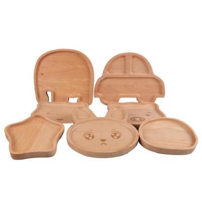 China Wholesale Natural Wooden Animal Print Dish Wooden Dish Cake Stocked Cake Dish Christmas Stocking Dish For Kids for sale