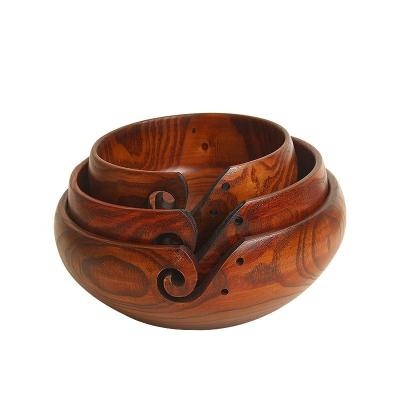 China Creative Stocked Wooden Bowl Sour Jujube Traditional Handwork Candle Wool Storage Bowl Fruit Dish for sale