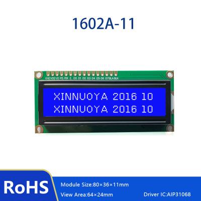 China Available Character 16*2 1602 80*36*11mm Blue Screen LCD Display IIC I2C LCD Module LCD Display 1602 for sale