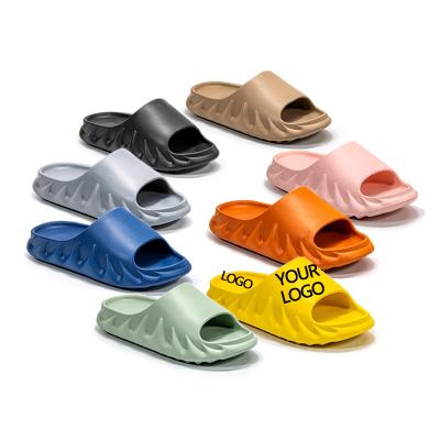 China Famous brand yezzy orange unisex slides men's shoes home slippers 2021 custom LOGO light women designer for sale