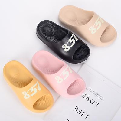 China Logo Slide Sandal Wholesale Unisex Indoor Men's Eva Rubber Slipper For Women Lightweight Custom Home Bedroom Bathroom for sale