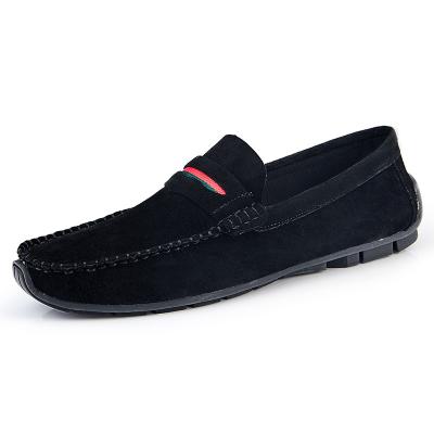 China New Arrivals Round Comfortable Casual Moccasin Loafers Soft Suede Leather Shoes Men for sale