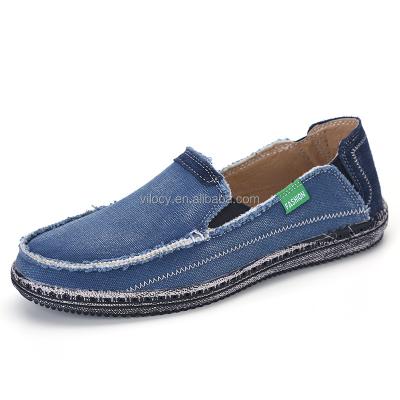 China CUSHIONING Customize Logo Canvas Driving Loafers Flat Men's Comfortable Walking Shoes Comfortable Canvas Slip-On Sneakers for sale