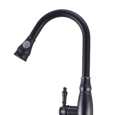 China Contemporary Single Handle Black Kitchen Faucet Sink Faucet Modern Copper Latest Design Kitchen Faucet for sale