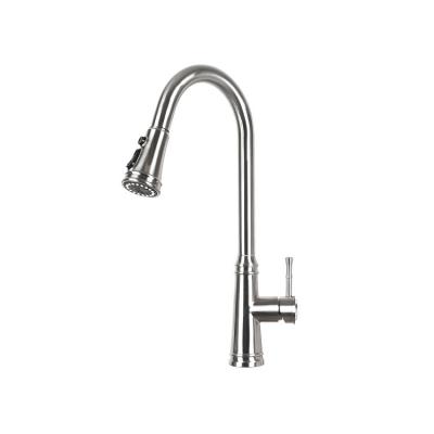 China Modern Kitchen Faucet Sink Faucet Stainless Steel Household Single Handle Pull Down Kitchen Water Faucet for sale