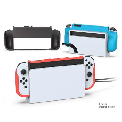 China Ergonomic TPU Case Handle Cover Device Shell Skin For Nintendo Switch OLED TNS-1186 for sale