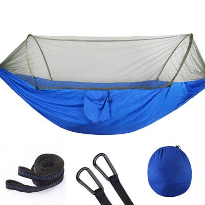 China Adult Camping Hammock with Mosquito Net Portable Hammock with Tree Strap and Buckle for Outdoor Travel Hikers for sale