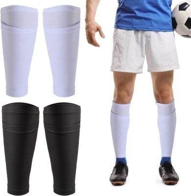 China Polyester / Spandex Shin Guard Socks For Soccer Protect Shin Guards Football With Pocket Put On Shin Guard Compression Calf Sleeves for sale