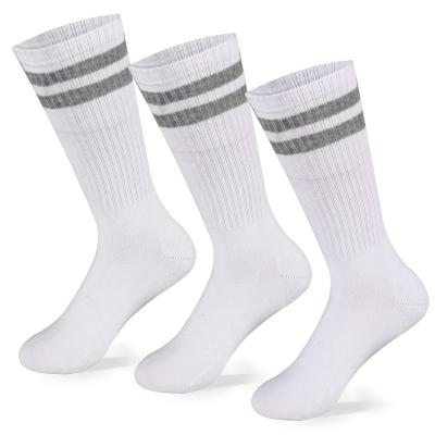 China Breathable Full Terry Cushion With Reinforcing White Heel And Toe Cotton Crew Sport Socks for sale