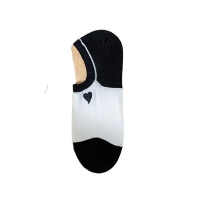 China Summer Sporty Women's Spring Socks Solid Color Boat Socks Bars Black And White Show Socks for sale