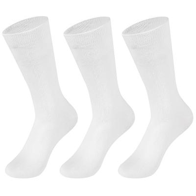 China Viable Dress Socks For Women White Crew Socks Causal Plain Knitting Classic Style for sale