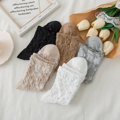 China New Vintage Flower Breathable Stylish Multicolor Female Cotton Socks Custom Soft Spring Autumn Women Socks for sale