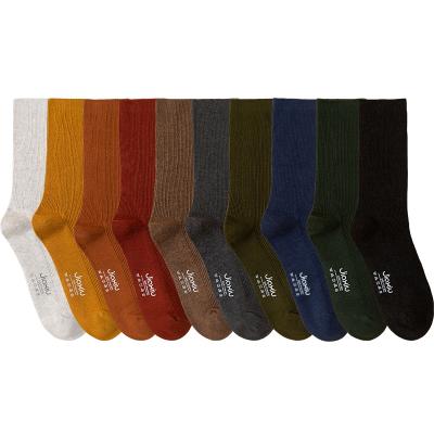 China New Arrival Antibacterial Fashion Cotton Pure Color Loose Bangs Japanese Students Teens Tube Sock Spring Summer for sale