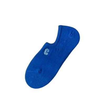 China Breathable Cotton Women Low Cut Ankle Socks No Show Ship Invisible Socks Striped Blue Athletic Socks for sale