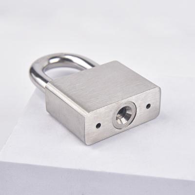 China High Security 40MM Safety Square Hook Beam Padlock Silver Color Stainless Steel Padlock Short Durable Durable Silver Color Stainless Steel Padlock for sale