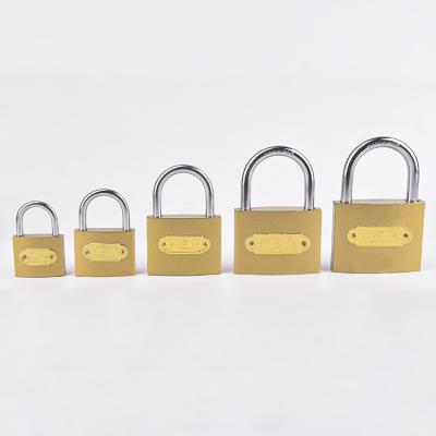 China Durable High Security 32 Fechadura Gold Gold Iron Copper Safetyt Padlock Durable Slim Antirust Custom Padlock 38 50 63 75 mm for sale