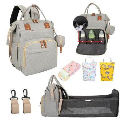 China With Usb Designer Usb Custom Baby Backpack Diaper Bag Custom Waterproof Diaper Wet Bag With Changing Mat Station for sale