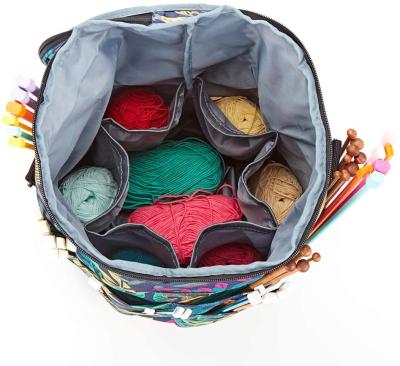 China Custom Logo Yarn Storage Multiple Projects Household Crochet Bag Crochet Knitting Bag for sale