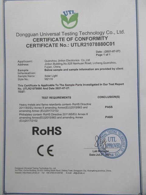 RoHS - Quanzhou Jingkai Electronics Co., Ltd.