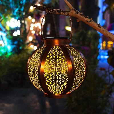 China Garden Outdoor Solar Lantern Hanging Lights Waterproof Warm White LED Lamp Lights for Outdoor Patio or Outdoor Moving Table for sale