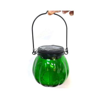 China Garden Christmas Outdoor Decorative Solar Glass Jar Hanging Light for sale