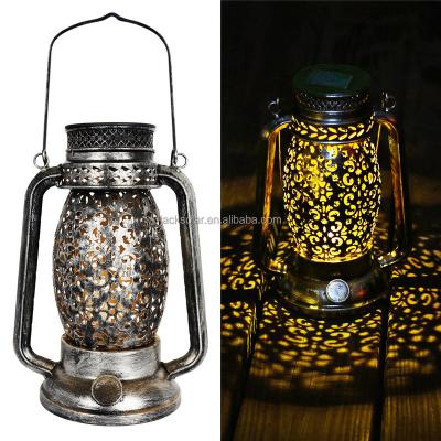 China Garden Motion Solar Lights Vintage Outdoor Led Lantern Hanging Solar Lights With Retro Design Solar Lantern for sale