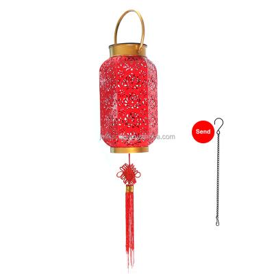 China Chinese Red Motion Garden Lights Solar Outdoor Garden Light Big Red Solar Lantern for sale